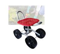 Sgabello da Giardino con Ruote,Assistente for Giardinaggio,2/3/4 Ruote,Altezza Regolabile 22-36 Cm,Portata 150 kg,for Frutteti E Aziende Agricole.(Red,4 Wheels)