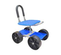 Sgabello da Giardino con Ruote,Portata 100 kg,Carrello da Giardino con Schienale Pieghevole,Altezza Regolabile 23-35 Cm,for Frutteti,Fattorie E Case.(4 Wheels)