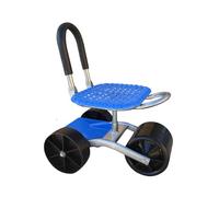 Sgabello da Giardino con Ruote,Portata 100 kg,Carrello da Giardino con Schienale Pieghevole,Altezza Regolabile 23-35 Cm,for Frutteti,Fattorie E Case.(3 Wheels)
