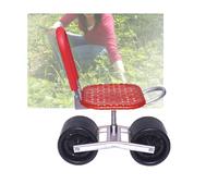 Sgabello da giardino con ruote, regolabile, altezza 22-36 cm, capacità di carico 150 kg, perfetto per lavori all'aperto su prato e cortile (rosso)