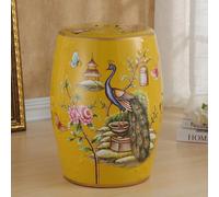 Sgabello da giardino decorativo in ceramica, sgabello a tamburo cavo dipinto a mano, pouf multiuso per soggiorno, corridoio, balcone, decorazioni per la casa yellow