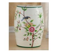 Sgabello da giardino in ceramica con motivo floreale vintage, tavolino rotondo in cineserie, ottomano e supporto per piante, per interni ed esterni, soggiorno, patio, tavolino decorativo in porcellana