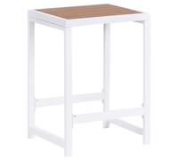Sgabello da giardino per esterni in acciaio e legno bianco