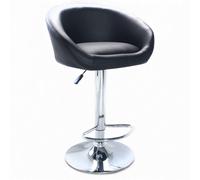 Sgabello da interno con struttura regolabile in acciaio e seduta in ecopelle imbottito Big Skin