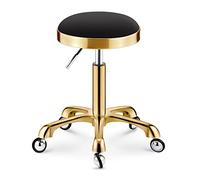 Sgabello da lavoro ad altezza regolabile pesante con ruote non facili da avvolgere i capelli oro, portando il carico 440 IB PU in pelle rolling sgabello girevole salone salotto sgabello powerfully