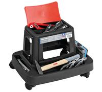 Sgabello da Lavoro con Ruote Work Stool Officina Meccanico Portaoggetti 120kg