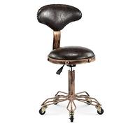 Sgabello da lavoro rotante Salon Beauty, con schienale - Sedia da trucco da barbiere per parrucchiere regolabile con puleggia - Sgabello di sollevamento vintage