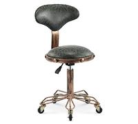 Sgabello da lavoro rotante Salon Beauty, con schienale - Sedia da trucco da barbiere per parrucchiere regolabile con puleggia - Sgabello di sollevamento vintage