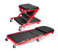 Sgabello da Meccanico Rolling Sedile Creeper per Auto Pieghevole con 6 Ruote Sgabello da Lavoro Multifunzionale per Garage e Creeper per Auto sulla Parte Superiore per la Riparazione Auto