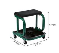 Sgabello da Officina con Rotelle PARKSIDE Carico 125 kg Per Auto e Lavoro
