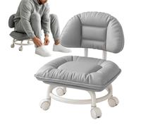 Sgabello da officina con ruote, con schienale, ruote e imbottito | Sgabello da scrivania per ufficio, bar, negozio, cucina, toeletta, area di lavoro, disegno,