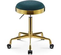 Sgabello da Parrucchiere in Acciaio Inossidabile, Sgabello Sollevabile Sgabello Girevole Salone di Parrucchiere Dorato Negozio di Trucco Sgabello A Ruote Negozio di Manicure Sgabello Ro, Green