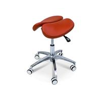Sgabello da sella a rotelle con seduta divisa, sedia girevole regolabile ergonomico con supporto schienale sgabello girevole girevole a sella girevole, A2