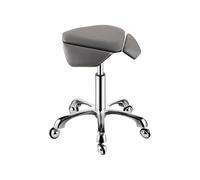 Sgabello da sella con ruote, sedia ergonomica regolabile, sgabello idraulico regolabile con ruote, adatto per uffici, studi di trucco (colore: grigio)