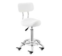 Sgabello da sella ergonomico con supporto posteriore e poggiapiedi per l'uso in clinica dentale e in gabinetto, regolabile in altezza 50-70 cm - Sedia da salotto per il comfort e l
