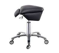 Sgabello da sella ergonomico, girevole a 360° e regolabile in altezza da 43 a 57 cm, ruote silenziose, supporto posturale per salone, clinica, ufficio e casa