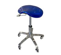 Sgabello da sella ergonomico sedia a sella sgabello con ruote sgabello idraulico regolabile con ruote adatto per uffici, studi di trucco (colore: blu)