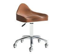 Sgabello da sella ergonomico sedia a sella sgabello con ruote sgabello idraulico regolabile con ruote adatto per uffici, studi di trucco (colore: marrone)