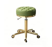Sgabello da toeletta con rotelle,Sgabello da bar girevole,Cuscino in pelle PU,Poltrona da bellezza regolabile in altezza, Ruote lisce,Adatto per saloni di bellezza,parrucchieri,recept gold legs Green