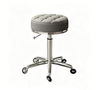 Sgabello da toeletta con rotelle,Sgabello da bar girevole,Cuscino in pelle PU,Poltrona da bellezza regolabile in altezza, Ruote lisce,Adatto per saloni di bellezza,parrucchieri,recep silver legs Gray