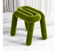 Sgabello Da Toeletta Imbottito A Forma Di Perno Con Morbido Cuscino | Sgabello con accento in peluche Lo sgabello imbottito funziona come sedia da toeletta, sedile(Grass Green)