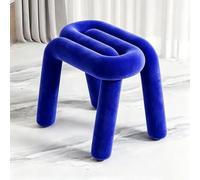 Sgabello Da Toeletta Imbottito A Forma Di Perno Con Morbido Cuscino | Sgabello con accento in peluche Lo sgabello imbottito funziona come sedia da toeletta, sedile(Blue)