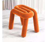 Sgabello Da Toeletta Imbottito A Forma Di Perno Con Morbido Cuscino | Sgabello con accento in peluche Lo sgabello imbottito funziona come sedia da toeletta, sedile(Orange)