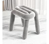 Sgabello Da Toeletta Imbottito A Forma Di Perno Con Morbido Cuscino | Sgabello con accento in peluche Lo sgabello imbottito funziona come sedia da toeletta, sedile(Grey)