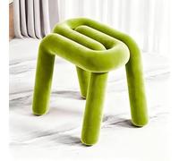 Sgabello Da Toeletta Imbottito A Forma Di Perno Con Morbido Cuscino | Sgabello con accento in peluche Lo sgabello imbottito funziona come sedia da toeletta, sedile(Fruit Green)
