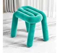 Sgabello Da Toeletta Imbottito A Forma Di Perno Con Morbido Cuscino | Sgabello con accento in peluche Lo sgabello imbottito funziona come sedia da toeletta, sedile(Lake Blue)