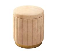 Sgabello da toeletta in velluto con contenitore, panca ottomana rotonda con coperchio rimovibile per sala trucco e soggiorno, pouf,