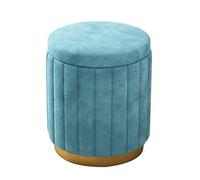 Sgabello da toeletta in velluto con contenitore, panca ottomana rotonda con coperchio rimovibile per sala trucco e soggiorno, pouf,