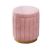 Sgabello da toeletta in velluto con contenitore, panca ottomana rotonda con coperchio rimovibile per sala trucco e soggiorno, pouf,