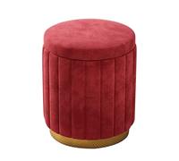 Sgabello da toeletta in velluto con contenitore, panca ottomana rotonda con coperchio rimovibile per sala trucco e soggiorno, pouf,