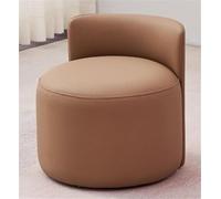 Sgabello da toeletta multifunzionale rotondo imbottito con schienale, poggiapiedi, tavolino, sgabello da pavimento per dormitori studenteschi, piccole stanze, per tutte le occasioni (marrone)