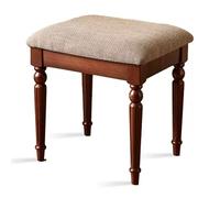 Sgabello da toeletta retrò, elegante seduta imbottita con gambe in legno massello per un comodo trucco e un uso cosmetico, supporta una capacità di 108,9 kg