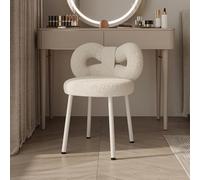 Sgabello da toilette con schienale a fiocco, sedia moderna per il trucco per camera da letto, piedini regolabili, seduta per tavolo da toeletta per donne, elegante design rosa