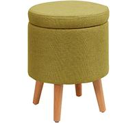 Sgabello da trucco con contenitore per il trucco, per casa, salone, poggiapiedi, con rivestimento rimovibile, in legno, design elegante e funzionale