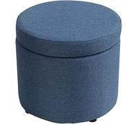 Sgabello da trucco con contenitore per il trucco, per la casa, imbottito, poggiapiedi da salone, con rivestimento rimovibile, sgabello fasciatoio in legno massello, design elegante e funzionale