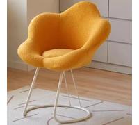 Sgabello da trucco con schienale imbottito, design creativo con petali di fiori, gambe in metallo, per soggiorno e camera da letto