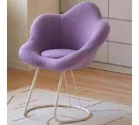Sgabello da trucco con schienale imbottito, design creativo con petali di fiori, gambe in metallo, per soggiorno e camera da letto
