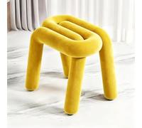 Sgabello Da Trucco Imbottito Creativo A Forma Di Perno Con Morbido Cuscino | Lo sgabello imbottito multiuso funziona come sedia da toeletta, sedile da pranzo e poggiapiedi casual(Yellow)