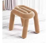 Sgabello Da Trucco Imbottito Creativo A Forma Di Perno Con Morbido Cuscino | Lo sgabello imbottito multiuso funziona come sedia da toeletta, sedile da pranzo e poggiapiedi casual(Khaki)