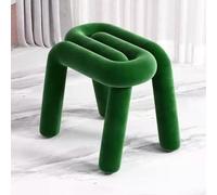 Sgabello Da Trucco Imbottito Creativo A Forma Di Perno Con Morbido Cuscino | Lo sgabello imbottito multiuso funziona come sedia da toeletta, sedile da pranzo e poggiapiedi casual(Green)
