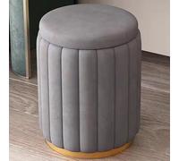 Sgabello da trucco in velluto color crema con pouf rotondo ottomano poggiapiedi per camera da letto soggiorno Vanity coperchio rimovibile 44 x 34 cm elegante arredamento per la casa