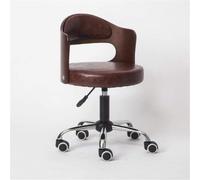Sgabello da ufficio ergonomico con ruote, sgabello girevole for estetica con seduta in similpelle blu, altezza regolabile 45-58 cm, peso supportato 160 kg, sgabello a sella con inclinazione con schien