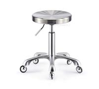 Sgabello da ufficio ergonomico con ruote, sgabello girevole for estetica con seduta in similpelle blu, altezza regolabile 45-58 cm, peso supportato 160 kg, sgabello a sella con inclinazione con schien