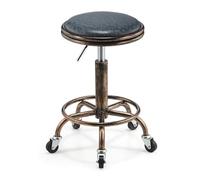 Sgabello da ufficio ergonomico con ruote, sgabello girevole for estetica con seduta in similpelle blu, altezza regolabile 45-58 cm, peso supportato 160 kg, sgabello a sella con inclinazione con schien