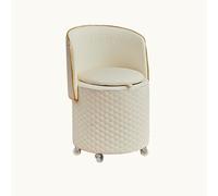 Sgabello da vanità con schienale pieghevole con contenitore, sgabello rotondo con schienale, pouf con ruote, sedia da toeletta con contenitore, piccola sedia girevole per soggiorno e camera da letto.