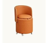 Sgabello da vanità con schienale pieghevole con contenitore, sgabello rotondo con schienale, pouf con ruote, sedia da toeletta con contenitore, piccola sedia girevole per soggiorno e camera da letto.